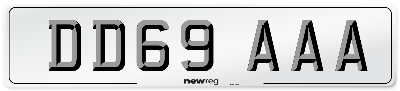 DD69 AAA Number Plate from New Reg